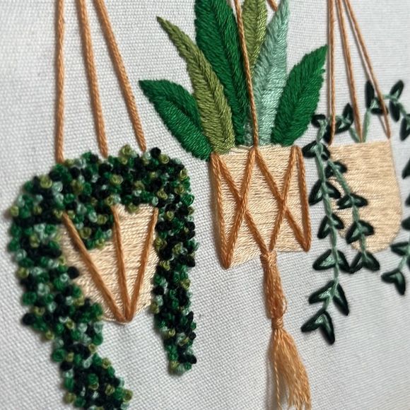 Embroidered Planter Foliage Motif - Picture 2 of 4